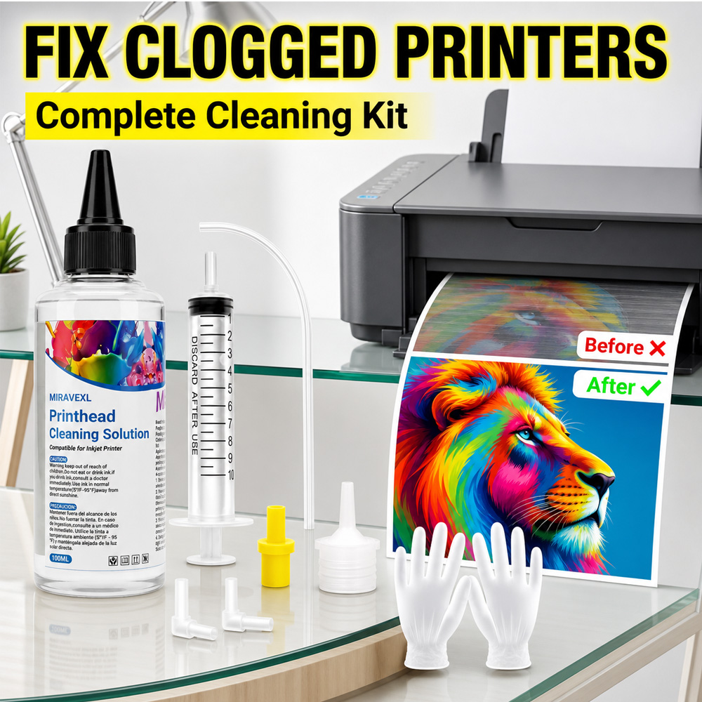 Sublimation Ink 100Ml - MIRAVEXL Printhead Cleaning Solution 100ml Kit