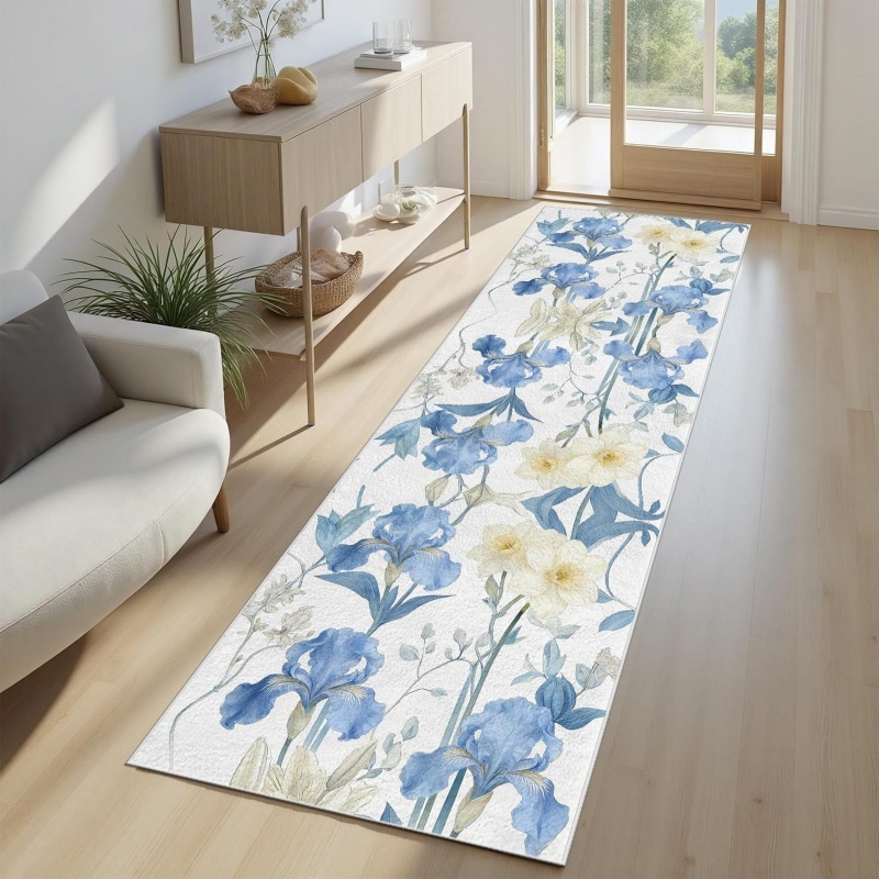 Watercolor Blue Iris Floral Ru - огляд і ціна Hall Commercial Printing